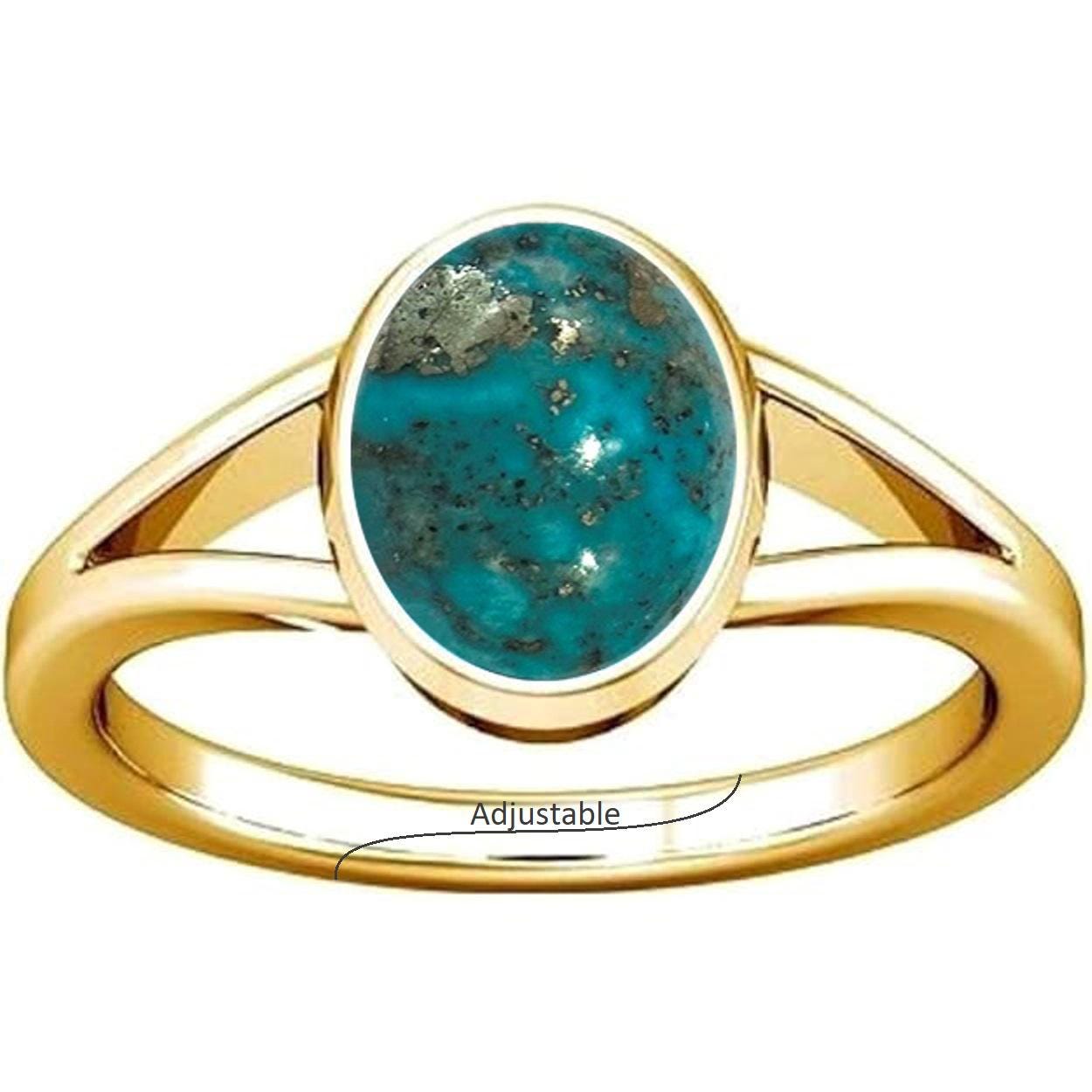 Anello vintage anni '60 in oro 18 kt e turchese naturale - Reves d'Antan Anello vintage anni '60 in oro 18 kt e turchese naturale - Reves d'Antan