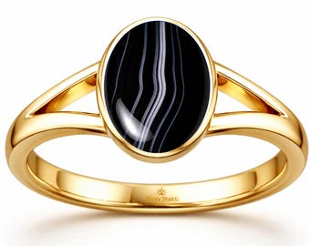 Divya Shakti Natural Black Chalcedony Sulemani Hakik Gemstone Panchdhatu Alloy Ring for Men & Women