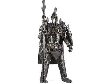 Spartan with Polearm Sword 265cm Handmade Recycled Metal Art Statue for Indoor and Outdoor Ornament- Home Décor- UK stock…