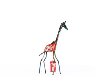 Coloured Giraffe 50cm Handmade Animal Metal Sculpture Art Statue for Indoor and Outdoor Ornament- Home Décor, and Garden UK stock