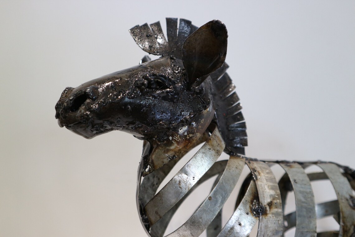 Miniature Zebra 30cm Handmade Animal Metal Sculpture Art Etsy.de