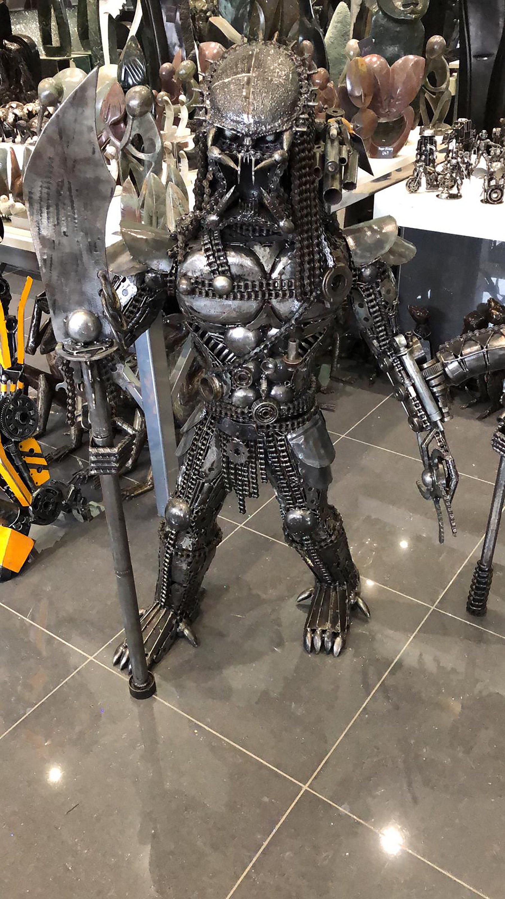 Predator With Naginata Sword 120cm Handmade Recycled Metal Art - Etsy ...