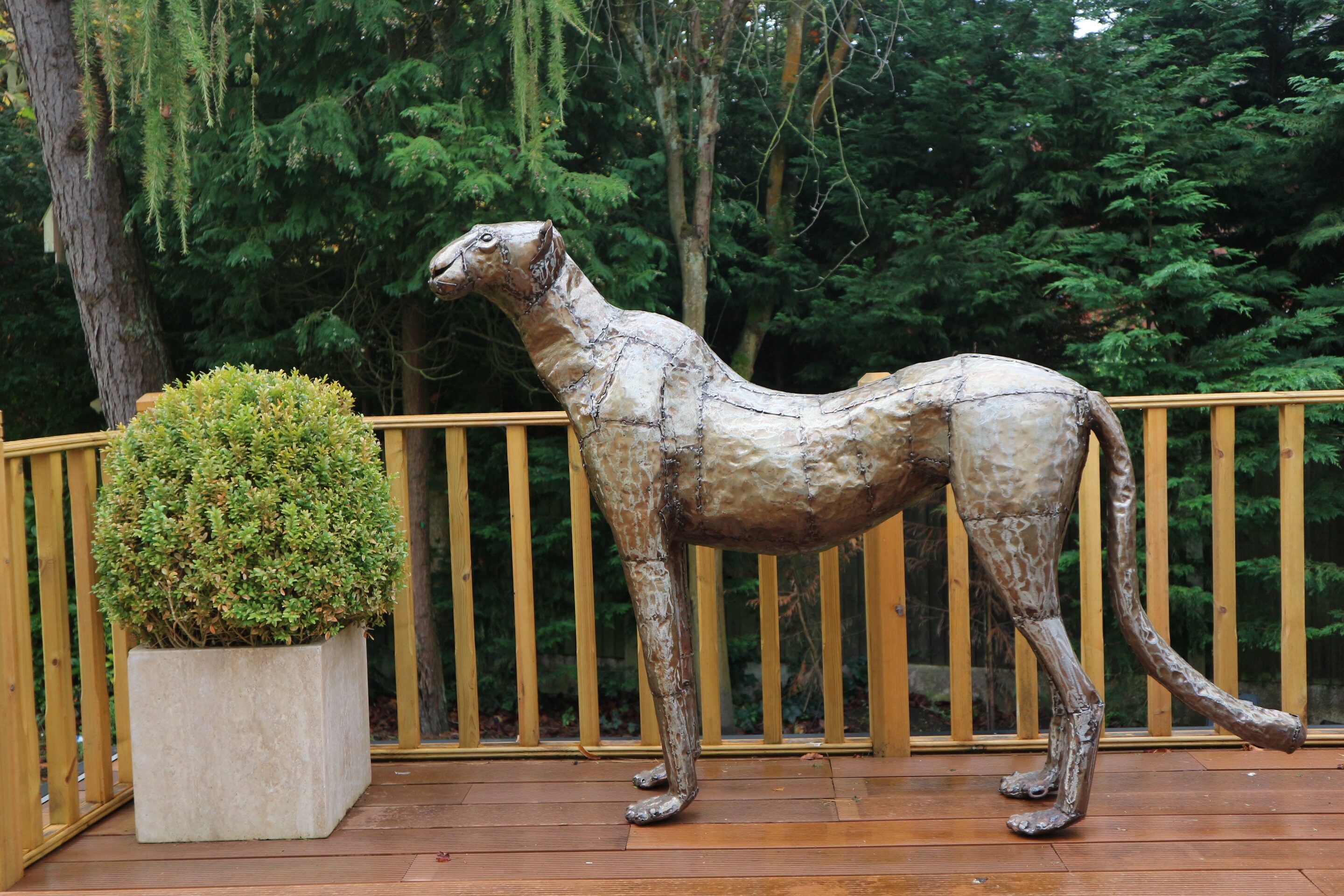 Cheetah 122cm Handmade Animal Metal Sculpture Art Statue for Etsy