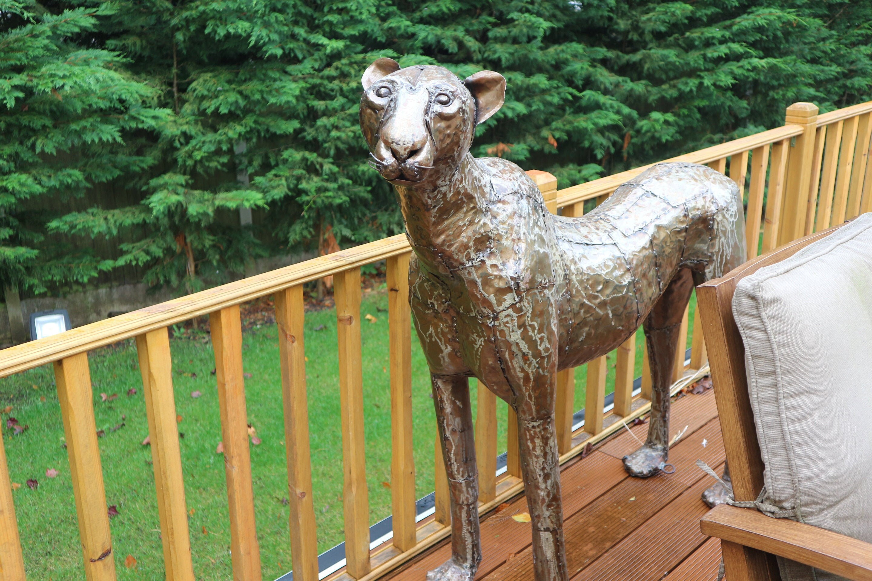 Cheetah 122cm Handmade Animal Metal Sculpture Art Statue for Etsy UK