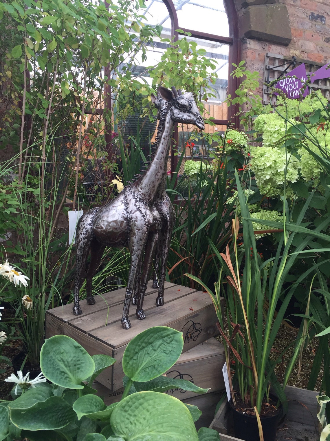 Baby Giraffe 70cm Handmade Animal Metal Sculpture Art Statue for Indoor