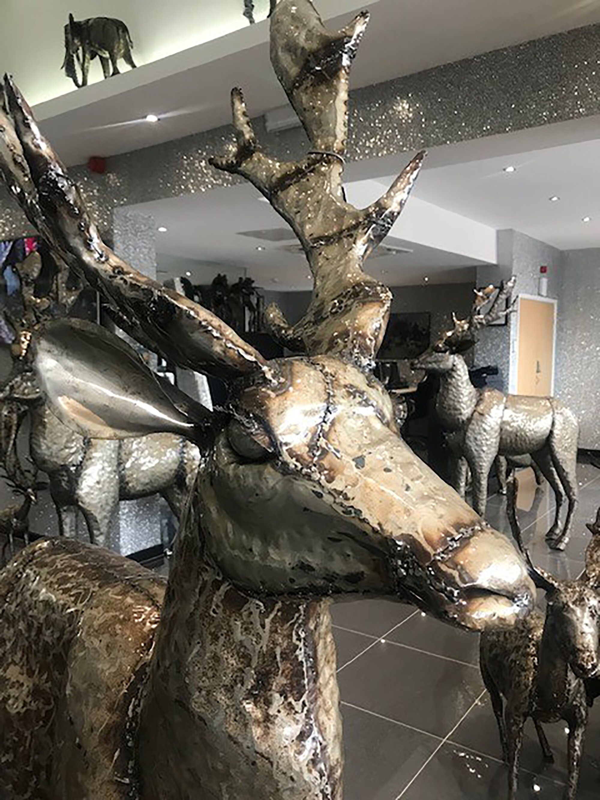 Stag 137cm Handmade Animal Metal Sculpture Art Statue for