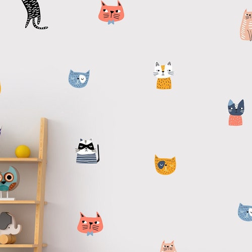 Cat Wall Decal Nursery Decal Kids Room Decor Nursery Etsy