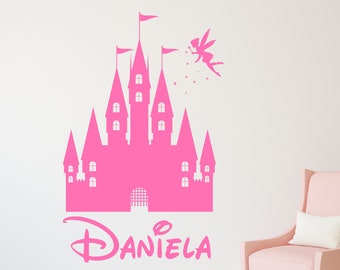 Personalized Fairy Name Wall Decal - Nursery Wall Decals - Fairy Moon Stars Girls Kids Wall Mural Vinyl Sticker