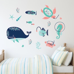 Under the Sea Wall Decal Nautical Theme - Nursery Wall Decals - Kids Children Nautical Room Wall Sticker Art Mural