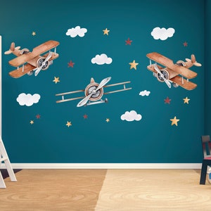 Airplane Wall Decals for Kids Wall Stickers Aircrafts Creative Nursery Wall Decal for Children&#39;s Room Bedroom Plane Baby Nursery Wall Decor