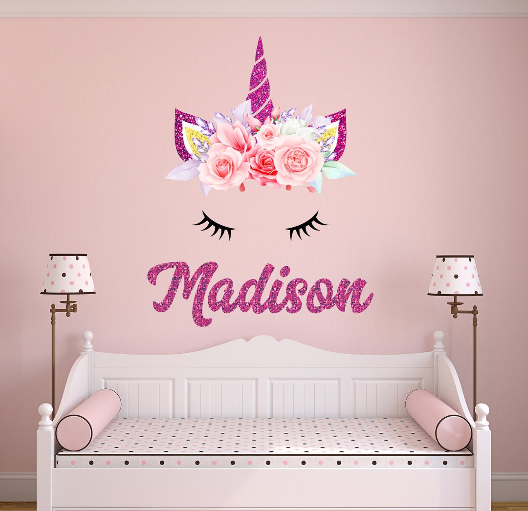 Personalized Name Unicorn Wall Decal Unicorn Wall Decals Nursery Art
