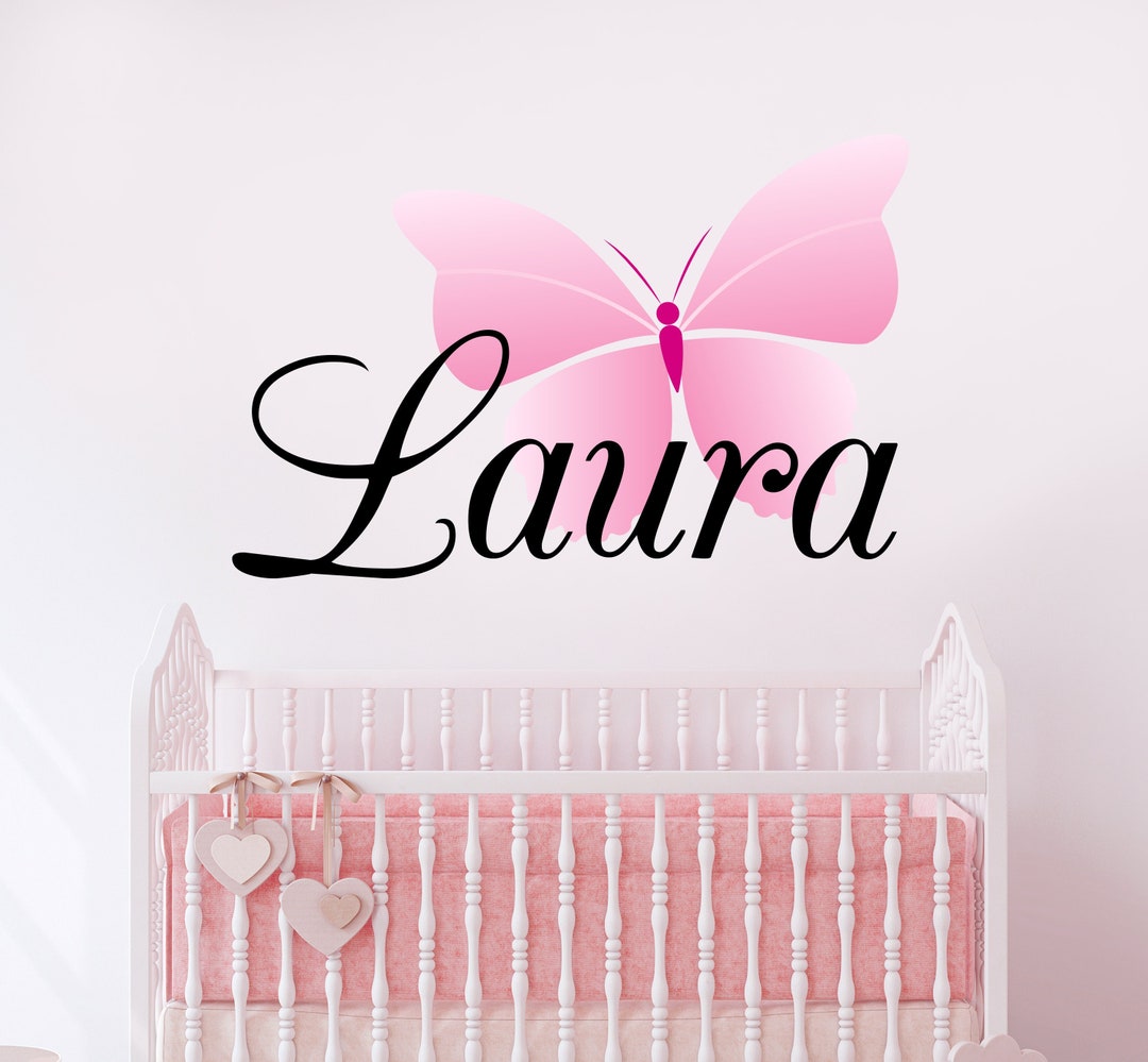 Personalized Butterfly Name Wall Decal - Girls Wall Decals - Nursery ...