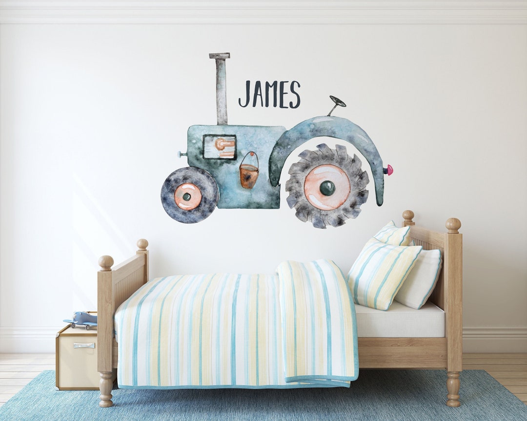 Tractor Name Wall Decal Sticker Personalized Name Wall Decal James