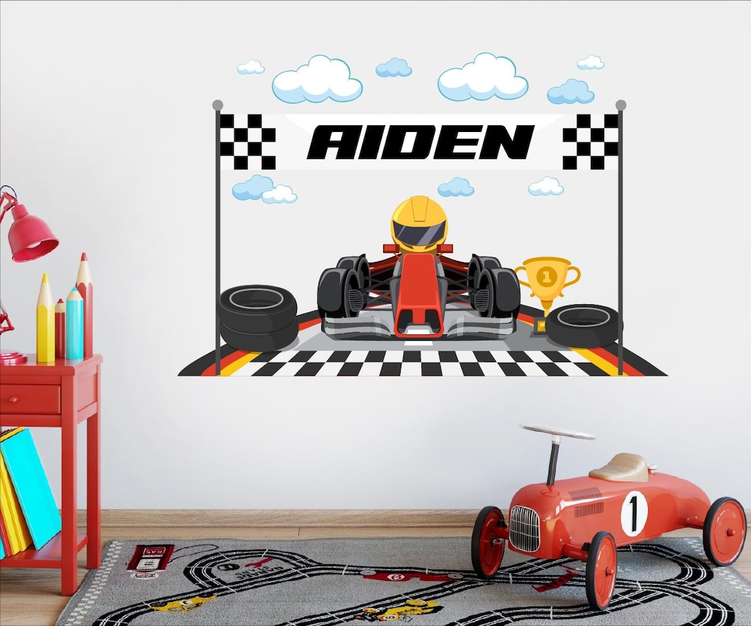 Custom Name Cars Wall Decal - Personalized Boys Room Vinyl Sticker for ...