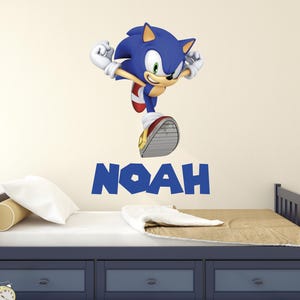 Sonic Wall Decal: Personalized Name, Wolf Design - Gamer Room Decor
