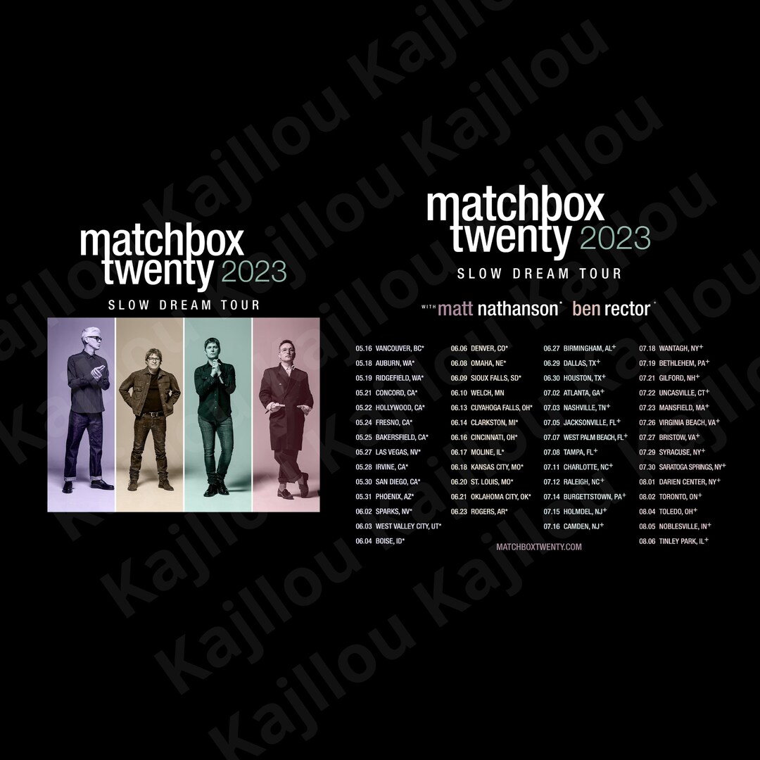 Matchbox Twenty Slow Dream Tour 2023 Png Matchbox Twenty 2023 Etsy