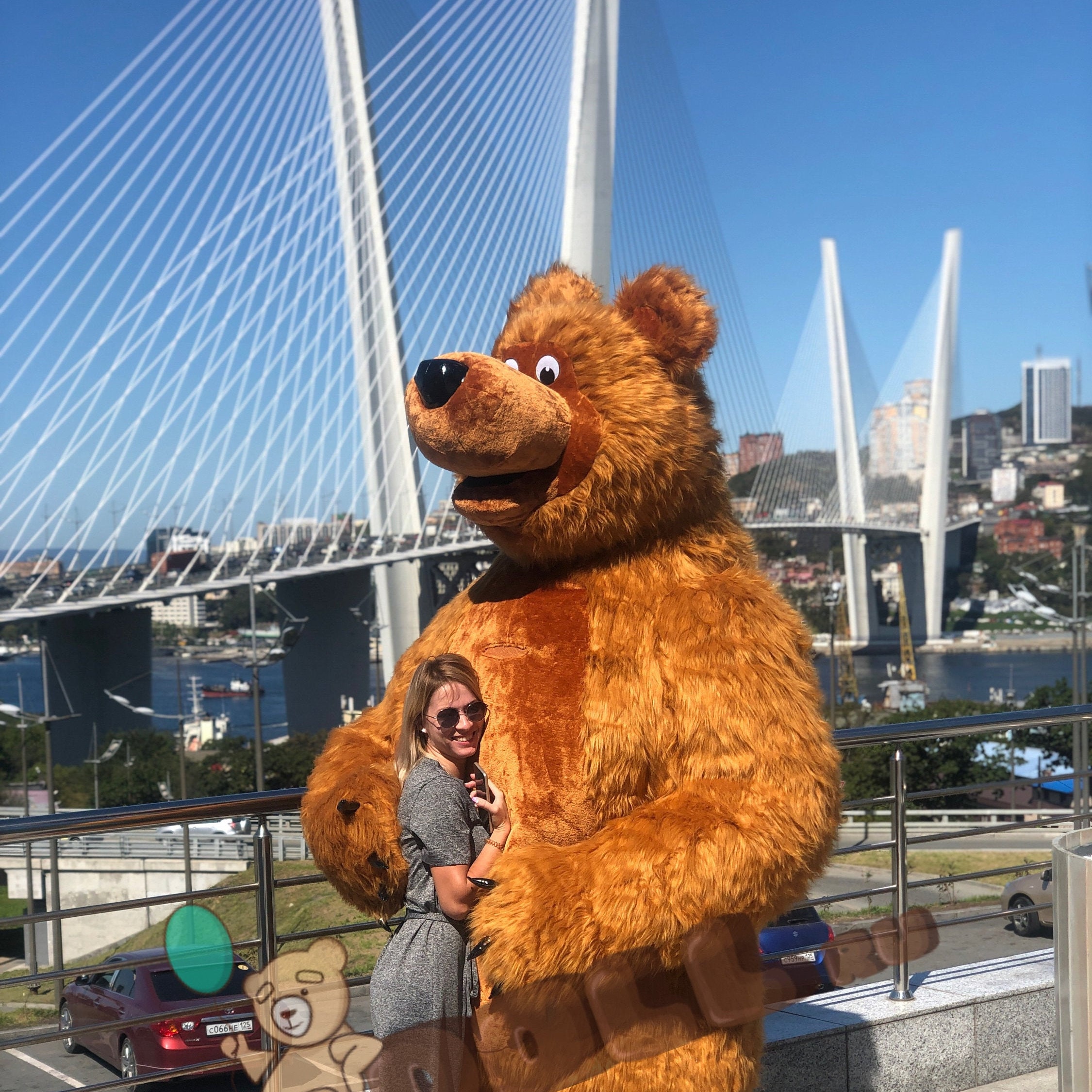 Lifesize puppet. Bear costume. Inflatable mascot. Animator Etsy