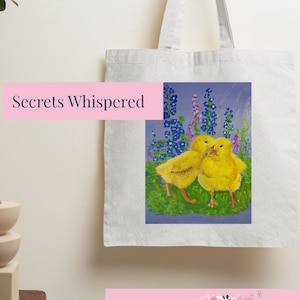Personalized Easter Tote Bag - Baby Chicks - Market Tote - Farm Animals - Reusable - Eco-Friendly Bag - Functional Artwork