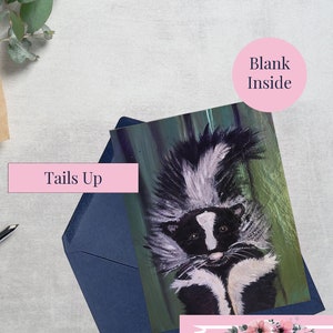 Tails Up Skunk - carte de voeux - forêt - carte vierge - impression murale collage - oeuvre d'art fonctionnelle
