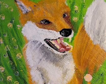 Fox Acrylic Painting Reproductions | Art Print |  Bookmark | Greeting Card | Magnet | Phone Grip | Tote
