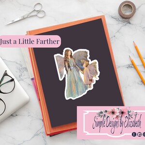 Hada ángel madre e hijo - Cuaderno pequeño y colorido - Diario creativo - Obra de arte funcional - Sólo un poco más lejos