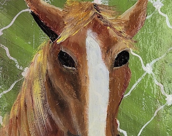 Horse Flower Acrylic Painting Reproductions | Art Print |  Bookmark | Greeting Card | Magnet | Phone Grip | Tote | Sticker