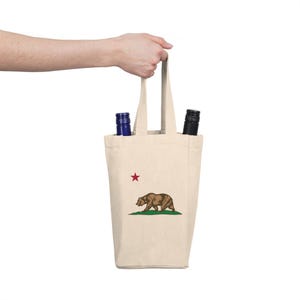 Kalifornische Wein Tragetasche Kalifornische Doppel Wein Tragetasche Kalifornien Grizzly Tote Kalifornien Geschenk Kalifornischer Wein-Liebhaber