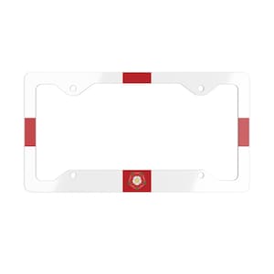 England License Plate Frame, England Metal License Plate Frame, English Flag, Tudor Rose, English Car Accessories, Auto Gifts, England UK