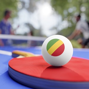 Congo Republic Table Tennis Balls (Set of 6), Congo-Brazzaville Ping Pong Balls (6 pieces), Congo Flag, Republic of the Congo