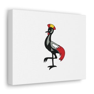 Uganda Gallery Wrap, Uganda Canvas Gallery Print, Uganda Flag African Crowned Crane, African Wall Art, African Gift, Uganda