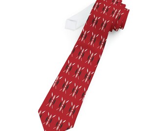 African Necktie, Red Maasai Shield Argyle Necktie, African Business Attire, Kenyan Office Fashion, Kenya Flag Necktie, Kenya