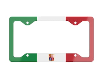 Marco de matrícula de Italia Marco de matrícula de metal italiano Bandera de Italia Accesorios europeos para automóviles Regalo de automóvil italiano Decoración de Italia