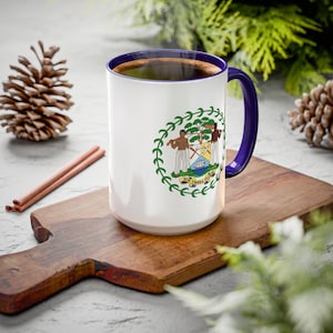 Belize Bunter Becher 11 Unzen 15 Unzen Belizean Dishwasher Safe Mug Belizean Home Office Geschenk Belizean Kaffeetasse Heiße Kakaotasse Belize