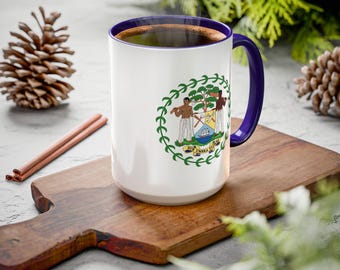 Belize Colorful Mug 11oz 15oz Belizean Dishwasher Safe Mug Belizean Home Office Gift Belizean Coffee Mug Hot Cocoa Mug Belize