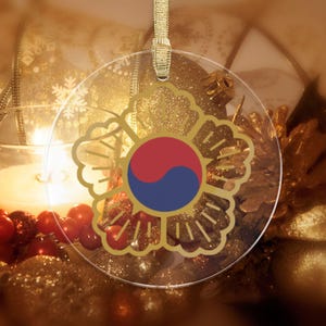 South Korea Acrylic Ornaments, South Korea Holiday Ornament, Asian Holiday Decor, Asian Christmas Ornaments, Korean Party Decor, South Korea