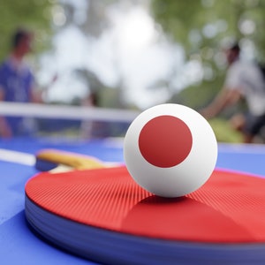 Japan Table Tennis Balls (Set of 6), Japan Ping Pong Balls (6 pieces), Japan Flag Rising Sun, Japan