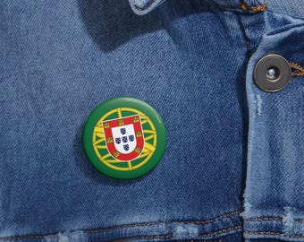 Portugal Pin Button Portugal International Pin Button Portugal Travel Gift Portugal Holiday Portuguese Decor Portugal Shirt and Accessories