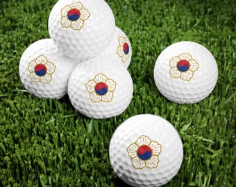 South Korea Golf Balls Set of 6, Korean Custom Golf Balls Korean Gift Korean Golf