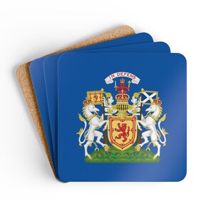 Scotland Coaster Set of 4 Scottish Corkwood Coaster Set of 4 Scottish Home Decor Scottish Gift Kitchen Decor of Scotland