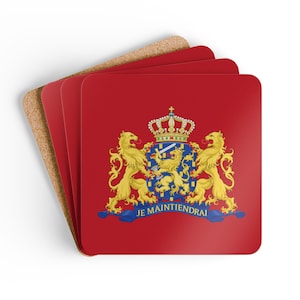 Netherlands Coaster Set of 4 Netherlands Corkwood Coaster Set of 4 Dutch Home Decor Dutch Gift Kitchen Decor of Netherlands