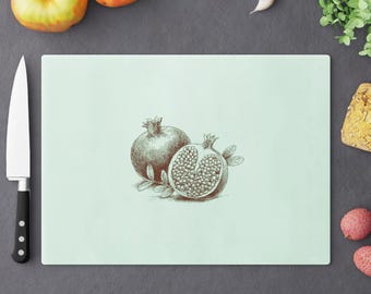 Pomegranate Glass Cutting Board Armenian Tempered Glass Cutting Board Armenia Pomegranate Armenian Home Decor Armenian Kitchen Gift