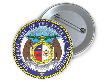 Large Missouri Pin Button USA Missouri State Pin Missouri Gift Midwestern Decor Missouri Shirt USA Collectible Pin Seal of Missouri