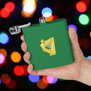 Ireland 6oz Flask Irish Stainless Steel 6oz Flask Wine and Spirits Gift Irish Drinkware