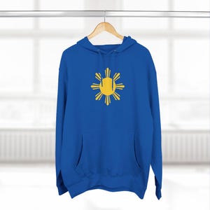 Philippines Unisex Pullover Hoodie, Philippines Unisex Cotton Blend Hoodie, Filipino Flag Sun, Asian Nature Hoodie, Pinoy Gift, Philippines