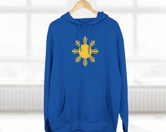 Sweat à capuche unisexe des Philippines, sweat à capuche unisexe en mélange de coton des Philippines, soleil drapeau philippin, sweat à capuche nature asiatique, cadeau Pinoy, Philippines