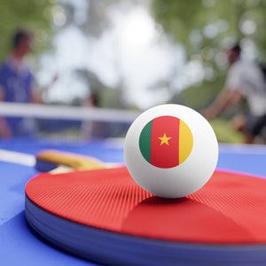 Cameroon Table Tennis Balls (Set of 6), Cameroon Ping Pong Balls (6 pieces), Cameroun Flag, Cameroon