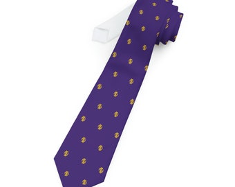 African Necktie, Purple Gye Nyame Adinkra Necktie, African Business Attire, Ghanaian Office Fashion, Akan Necktie, Ghana