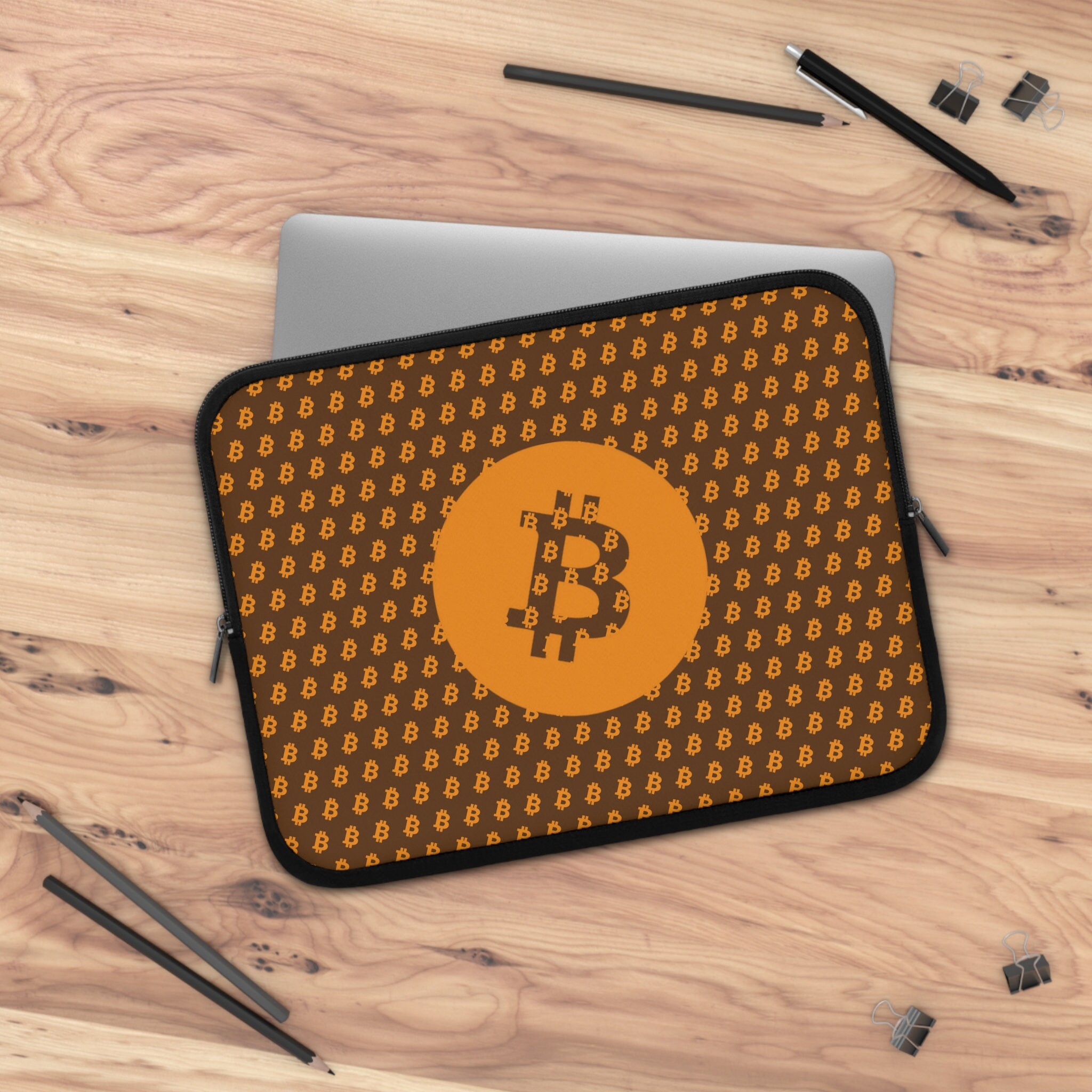 Brown Bitcoin Laptop Sleeve, BTC Monogram | Bitcoin Crypto Decor, Laptop  Computer, Crypto Accessories | Global Blockchain - Etsy