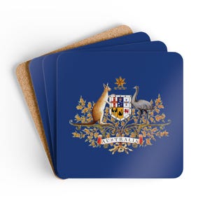 Australia Coaster Set of 4 Australian Corkwood Coaster Set of 4 Australian Home Decor Aussie Gift Kitchen Decor of Australia