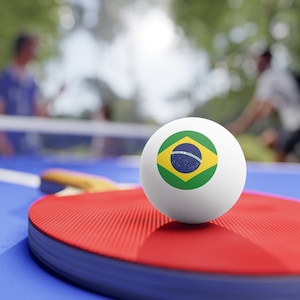 Brazil Table Tennis Balls (Set of 6), Brazil Ping Pong Balls (6 pieces), Brasil Flag, Brazil